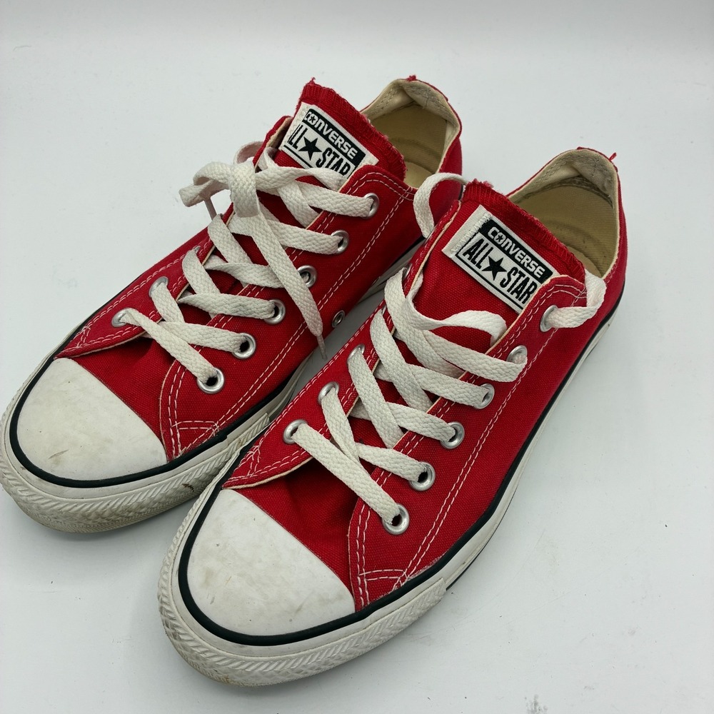 Converse Chuck Taylor All Star Red Low Top Sneakers Mens 7 Womens 9 Unisex